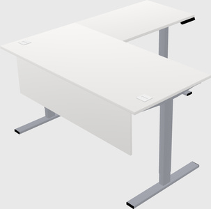 Sit-to-stand l-shaped desk