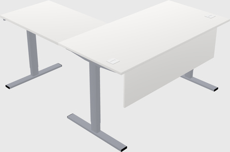 Sit-to-stand l-shaped desk