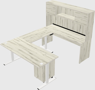 Sit-to-stand u-shaped desk
