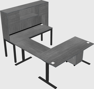 Sit-to-stand u-shaped desk