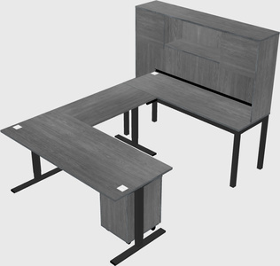 Sit-to-stand u-shaped desk