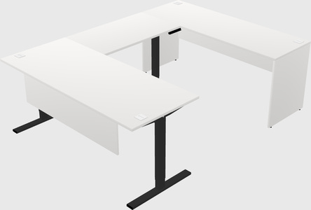 Sit-to-stand u-shaped desk