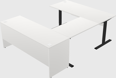 Sit-to-stand u-shaped desk