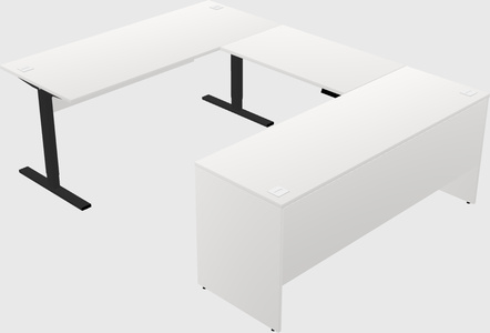 Sit-to-stand u-shaped desk