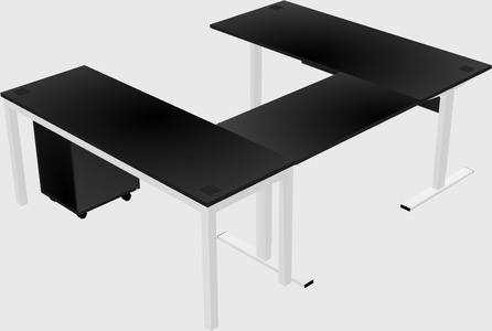 Sit-to-stand u-shaped desk