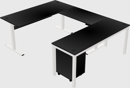 Sit-to-stand u-shaped desk