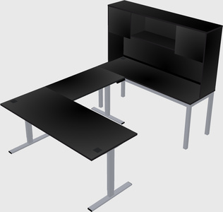 Sit-to-stand u-shaped desk