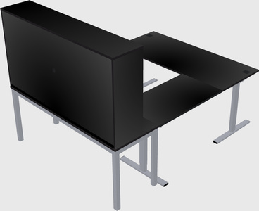 Sit-to-stand u-shaped desk