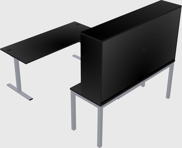 Sit-to-stand u-shaped desk
