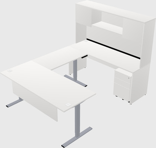 Sit-to-stand u-shaped desk