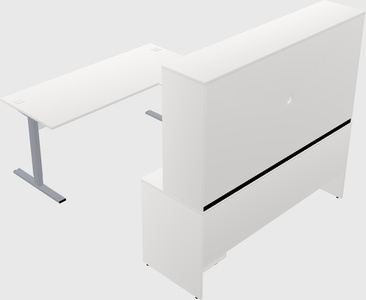 Sit-to-stand u-shaped desk