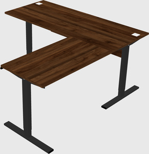 Sit-to-stand l-shaped desk