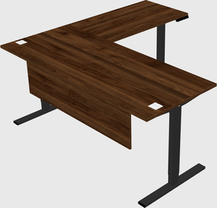 Sit-to-stand l-shaped desk