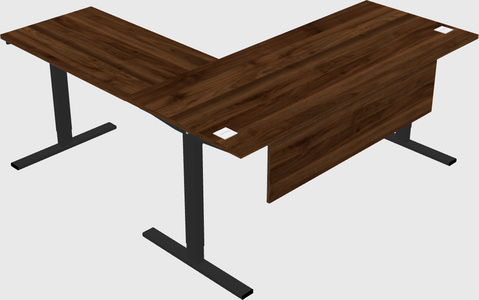 Sit-to-stand l-shaped desk