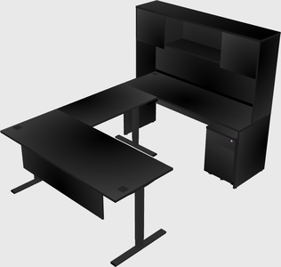Sit-to-stand u-shaped desk