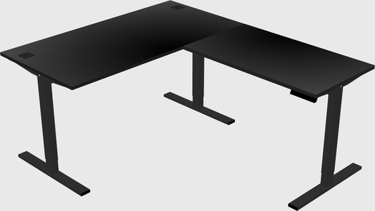Sit-to-stand l-shaped desk
