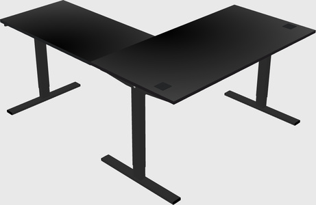 Sit-to-stand l-shaped desk