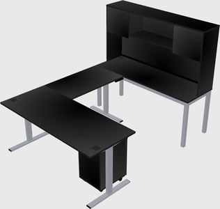 Sit-to-stand u-shaped desk