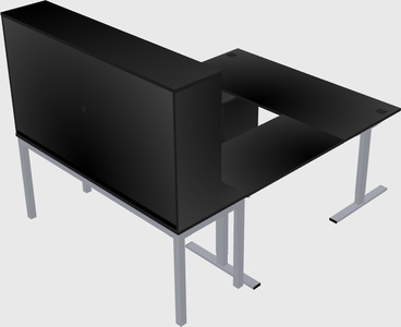 Sit-to-stand u-shaped desk