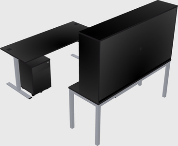 Sit-to-stand u-shaped desk