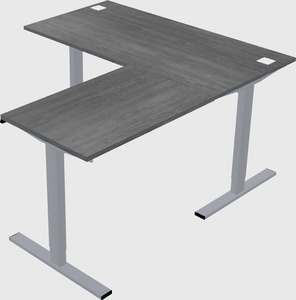Sit-to-stand l-shaped desk