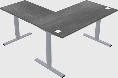 Sit-to-stand l-shaped desk