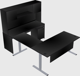 Sit-to-stand u-shaped desk