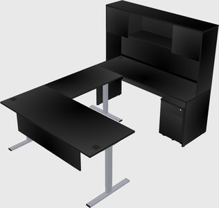 Sit-to-stand u-shaped desk