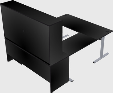 Sit-to-stand u-shaped desk