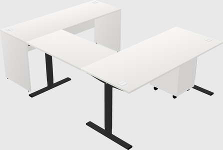 Mesa em forma de u sit-to-stand