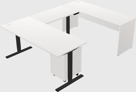 Mesa em forma de u sit-to-stand