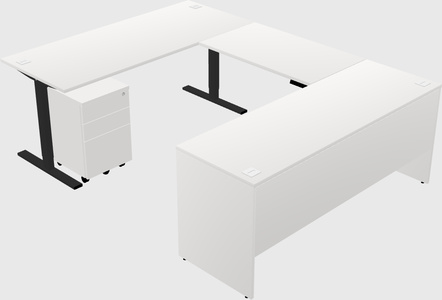 Mesa em forma de u sit-to-stand