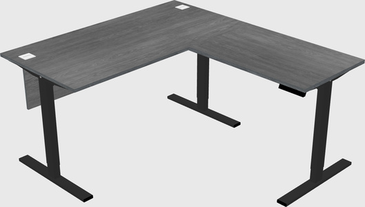 Sit-to-stand l-shaped desk
