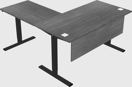 Sit-to-stand l-shaped desk