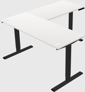 Sit-to-stand l-shaped desk
