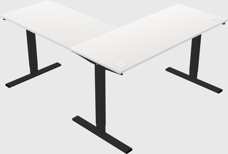 Sit-to-stand l-shaped desk