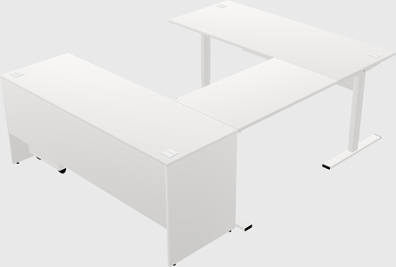 Sit-to-stand u-shaped desk