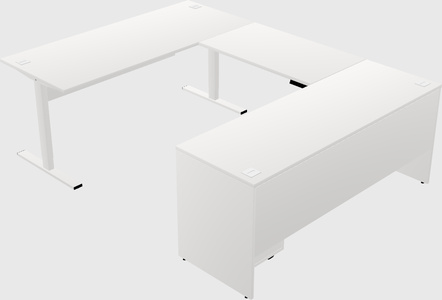 Sit-to-stand u-shaped desk