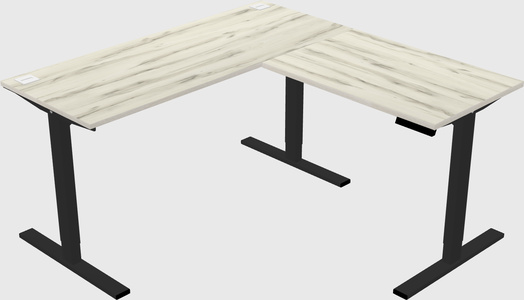 Sit-to-stand l-shaped desk
