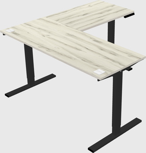 Sit-to-stand l-shaped desk