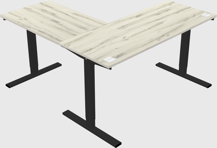 Sit-to-stand l-shaped desk