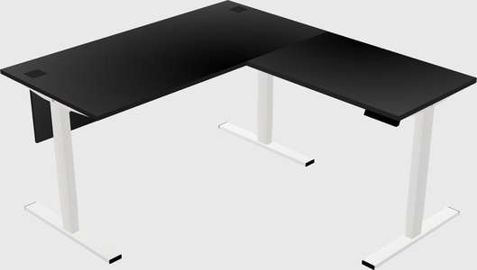 Sit-to-stand l-shaped desk