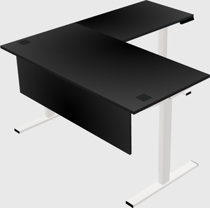 Sit-to-stand l-shaped desk