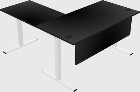 Sit-to-stand l-shaped desk