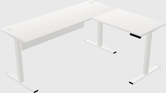 Sit-to-stand l-shaped desk