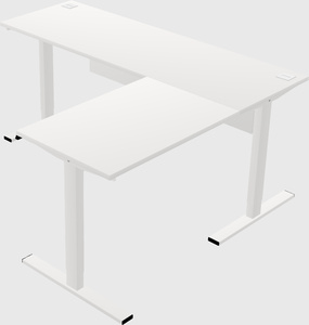 Sit-to-stand l-shaped desk