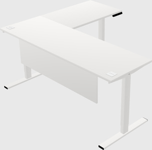Sit-to-stand l-shaped desk
