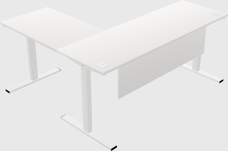 Sit-to-stand l-shaped desk