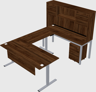 Sit-to-stand u-shaped desk