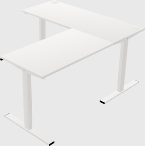 Sit-to-stand l-shaped desk